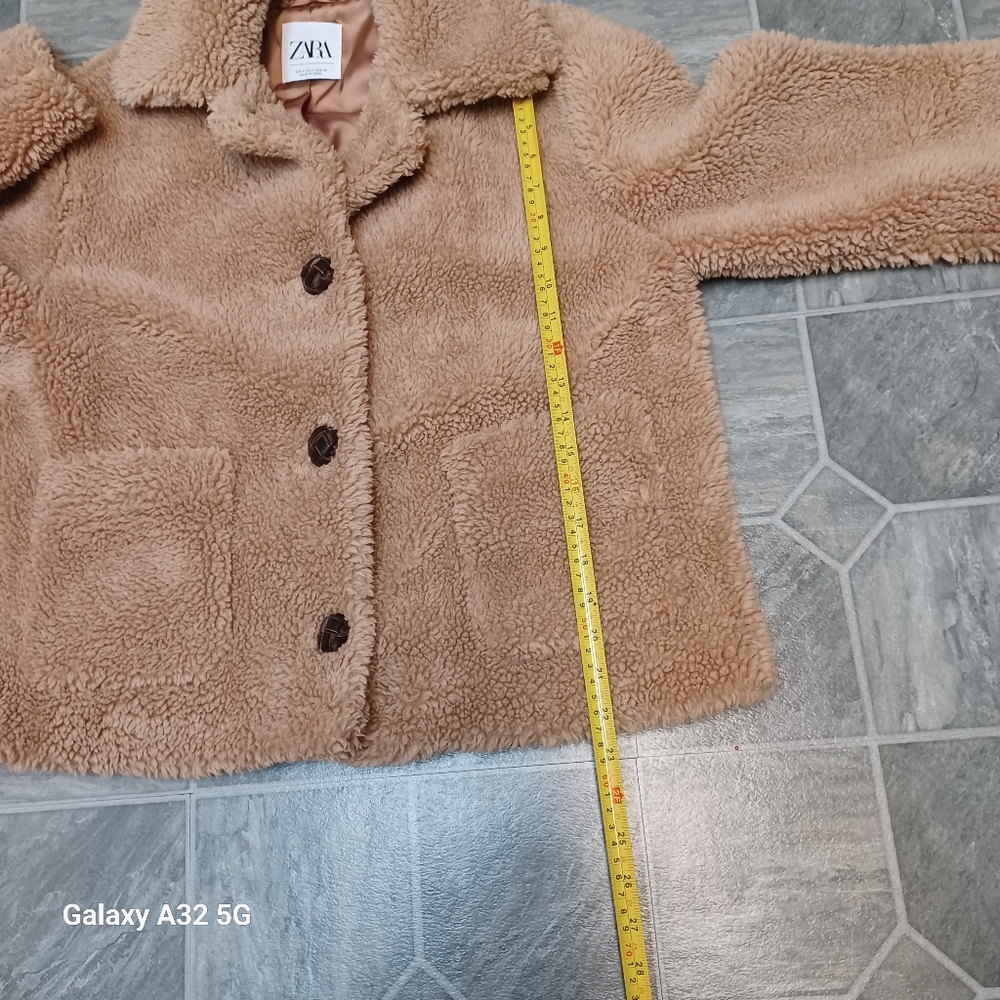 Zara Tan Sherpa Jacket Size S - Picture 9 of 10